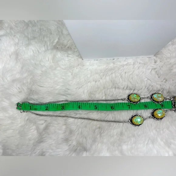 925 Yellow Lace Agate 💛 Triplet Opal Gemstone Necklace - Picture 4 of 5